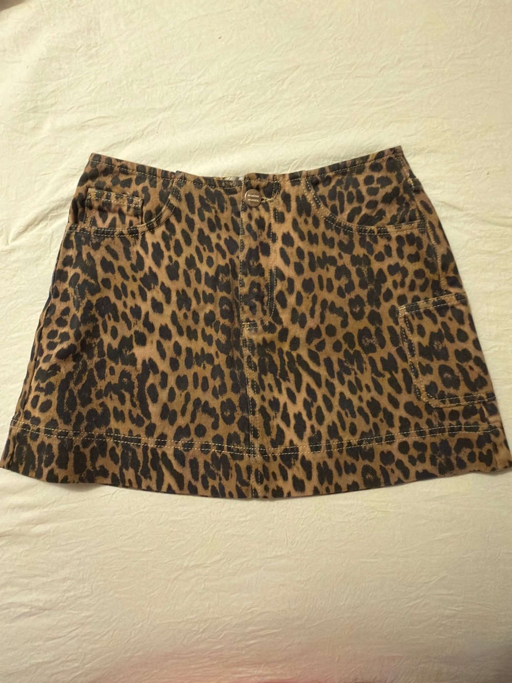 Leopard Print Mini Skirt - Brown/Black